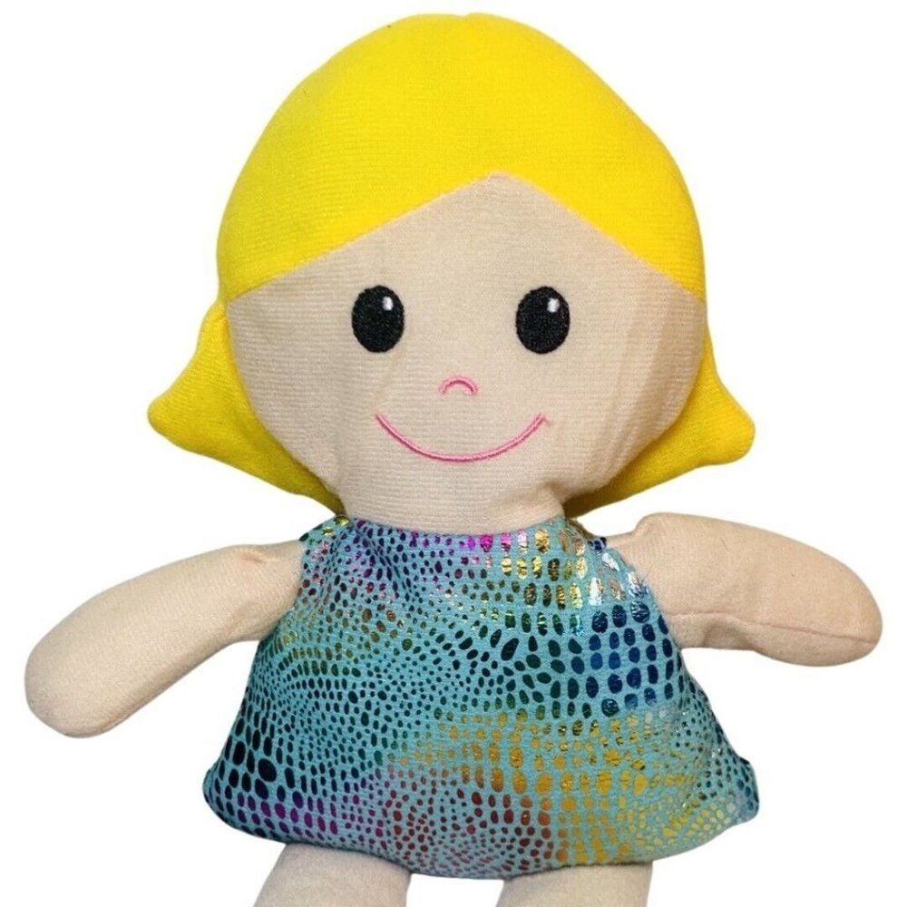 Greenbriar International Yellow Hair Cloth Doll Metallic Dress Plush Stuffed Toy